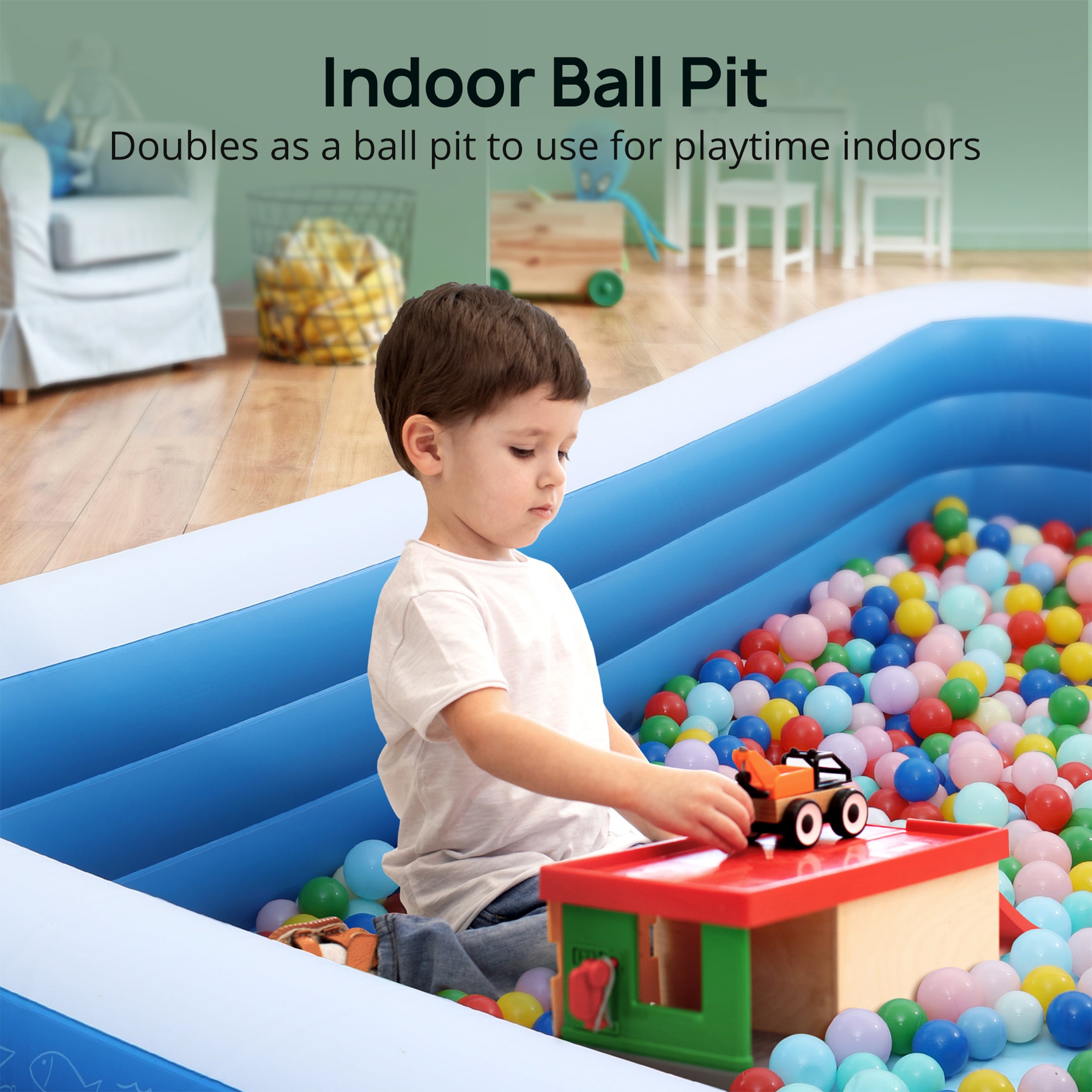 Inflatable Pool for Kids and Adults, 120" X 72" X 22" Oversized Thickened Family Swimming Pool for Toddlers, Outdoor, Garden, Backyard, Summer Water Party