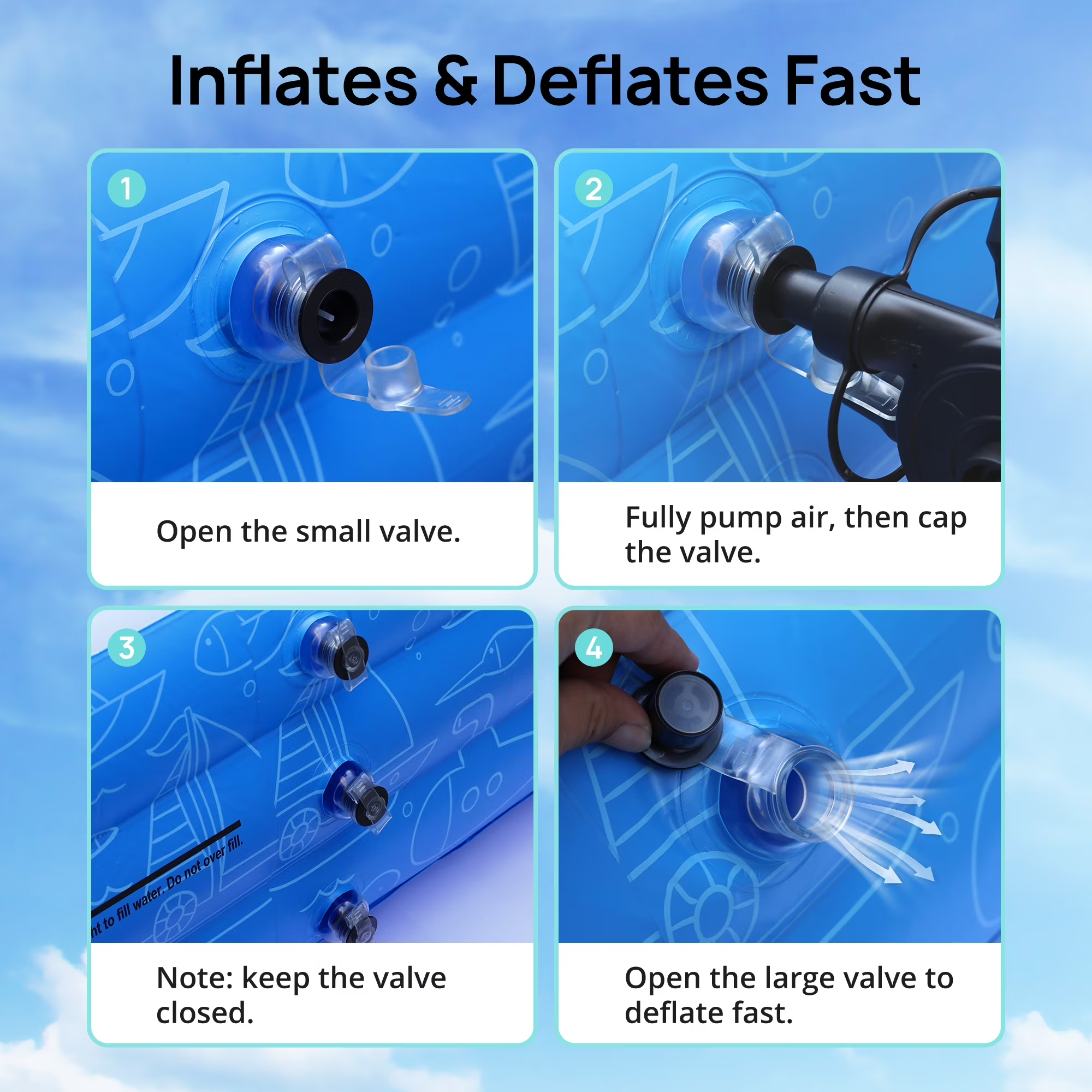 TaoTronics Inflatable Swimming Pools, 120'' x 72'' x 20'' Blow up Swimming Pools, Kiddie Pool Large Size Thickened Blow up Swimming Pools Play Center for Kids Children Family Outdoor Garden Backyard