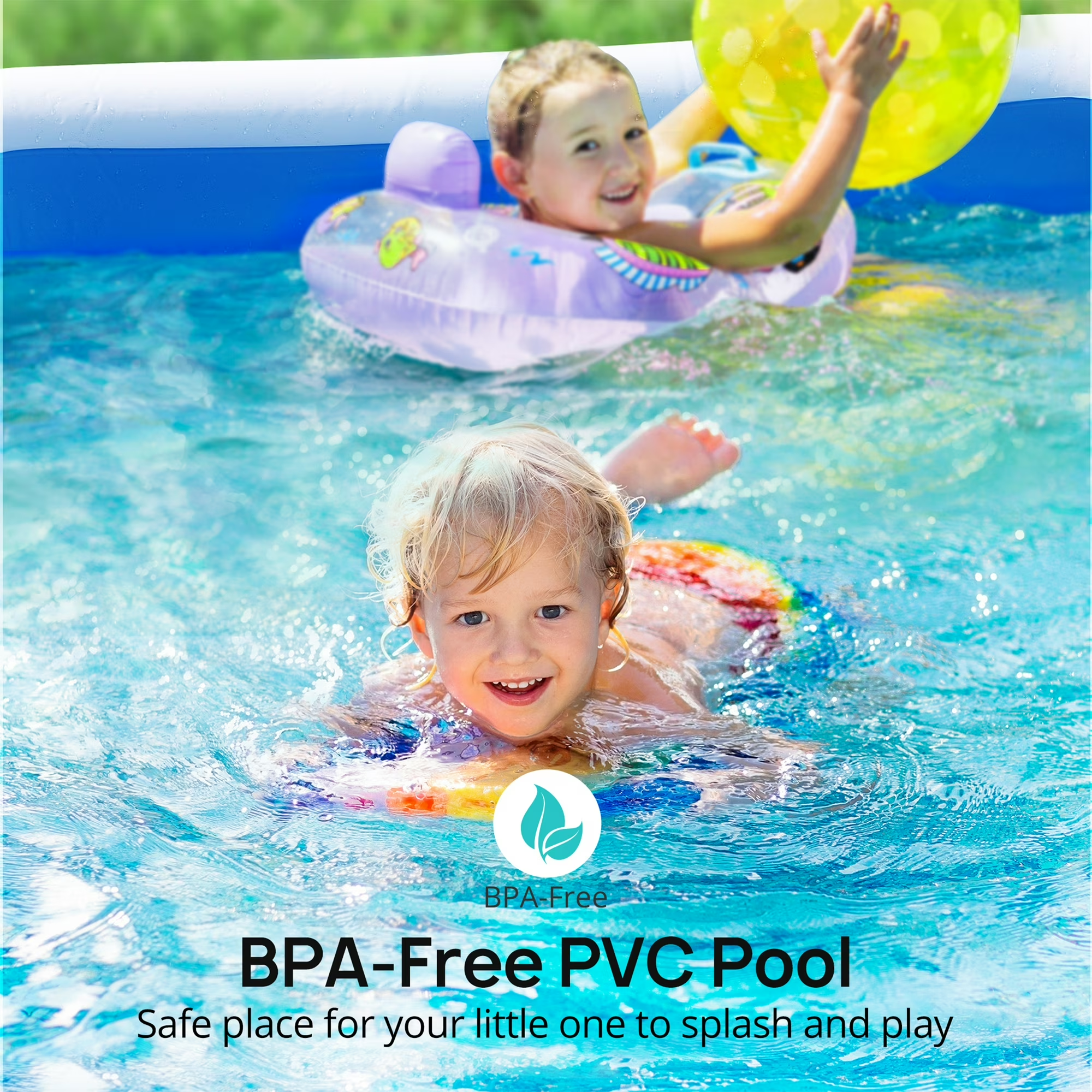 TaoTronics Inflatable Swimming Pools, 120'' x 72'' x 20'' Blow up Swimming Pools, Kiddie Pool Large Size Thickened Blow up Swimming Pools Play Center for Kids Children Family Outdoor Garden Backyard