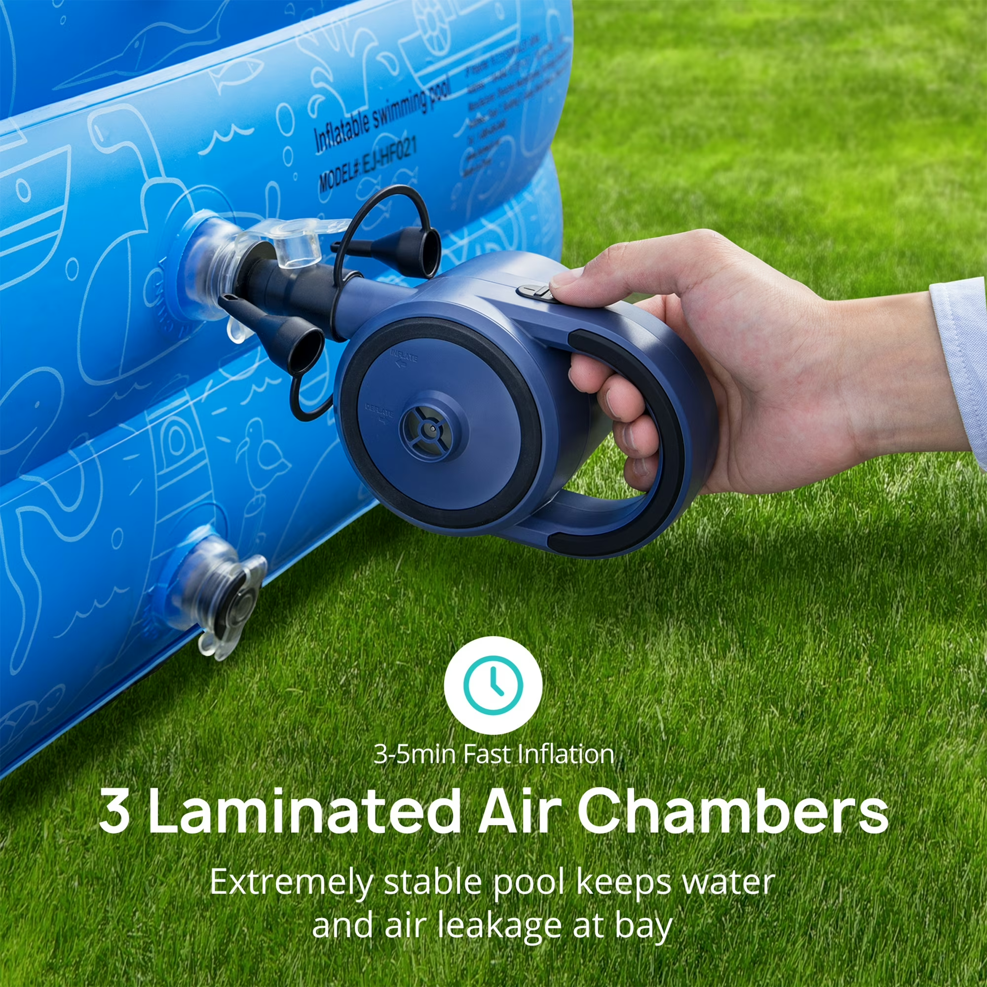 TaoTronics Inflatable Pool for Kids and Adults, 120" X 72" X 22" Oversized Thickened Family Swimming Pool for Toddlers, Outdoor, Garden, Backyard, Summer Water Party