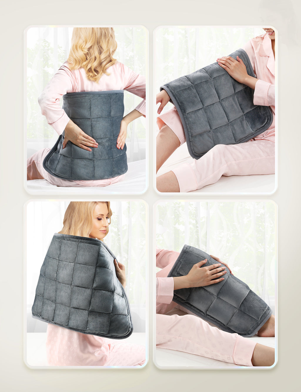 Weighted Heating Pad 17''x 33" XXXL Electric Heating Pad for Back Pain Relief, 5LBS with 6 Heat Settings 2H Auto-Off Heat Pad for Shoulder Arms Legs Cramps Washable EJ-BD013