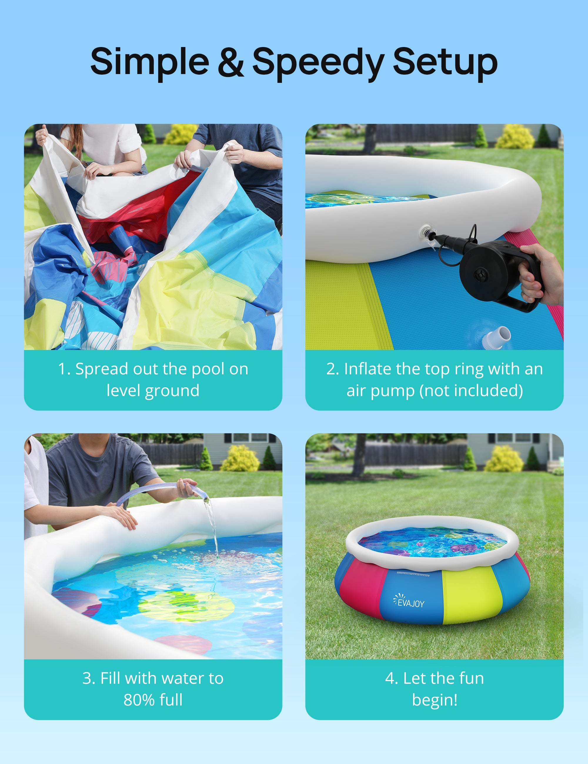 Evajoy Inflatable Outdoor Family / Kids Large Pool in Ikeja - Sports  Equipment, Hamdat Buhari