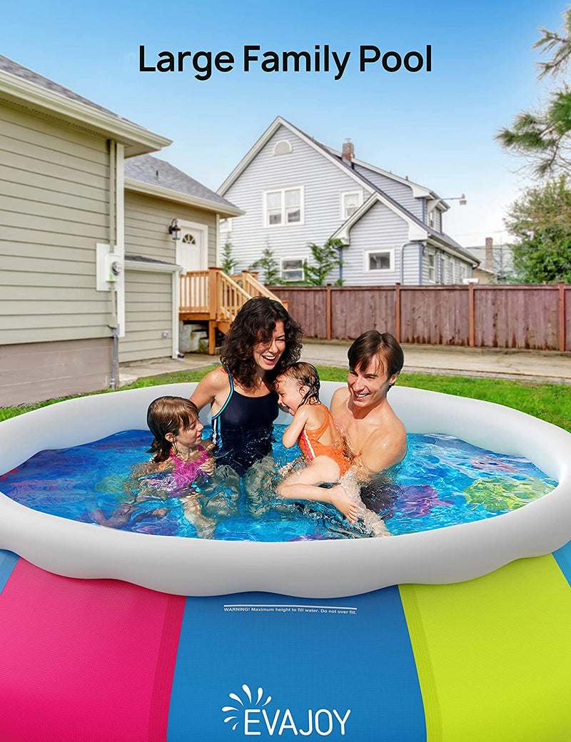 EVAJOY　Swimming　Pool　Set,　Blow　Ground　×30in　Pool,　Above　10ft　Easy　Up　P