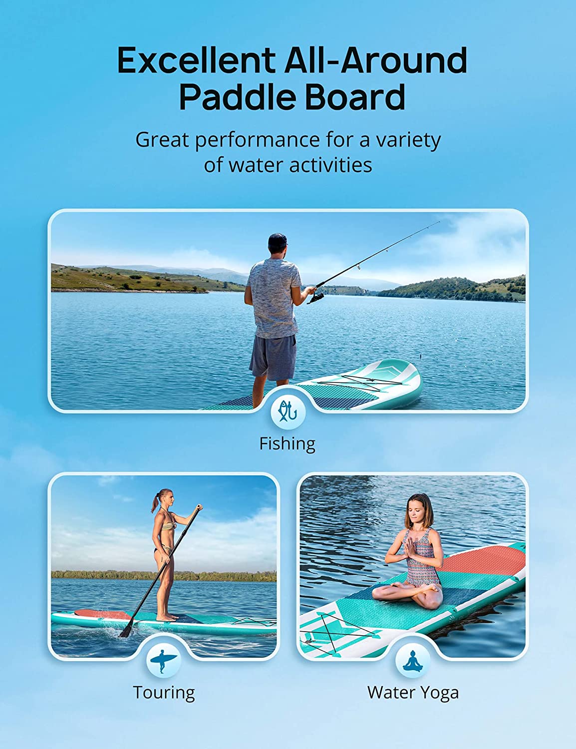 Inflatable Paddle Board 6'' Thick Around Stand Up Paddle Board